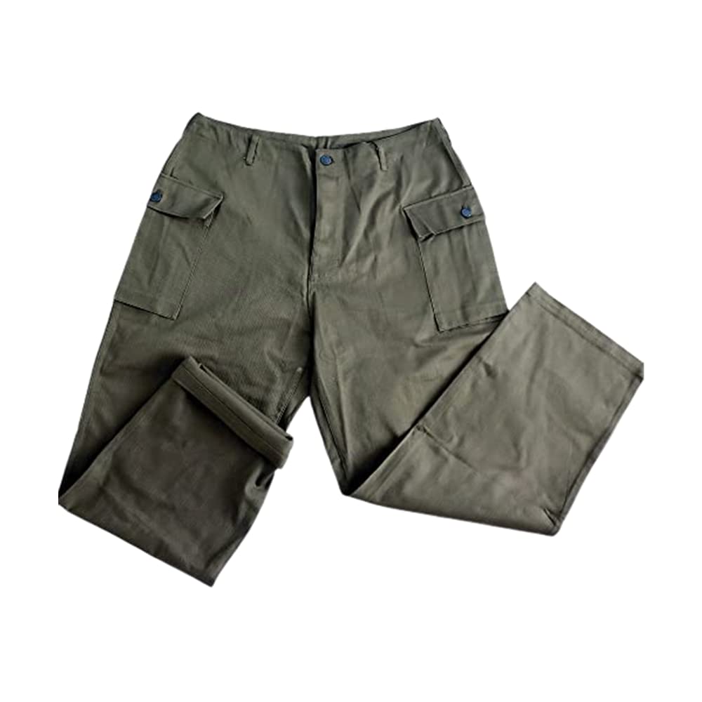 YBRR Replica WW2 US Army American HBT Army Land Force Casual Pants (30)
