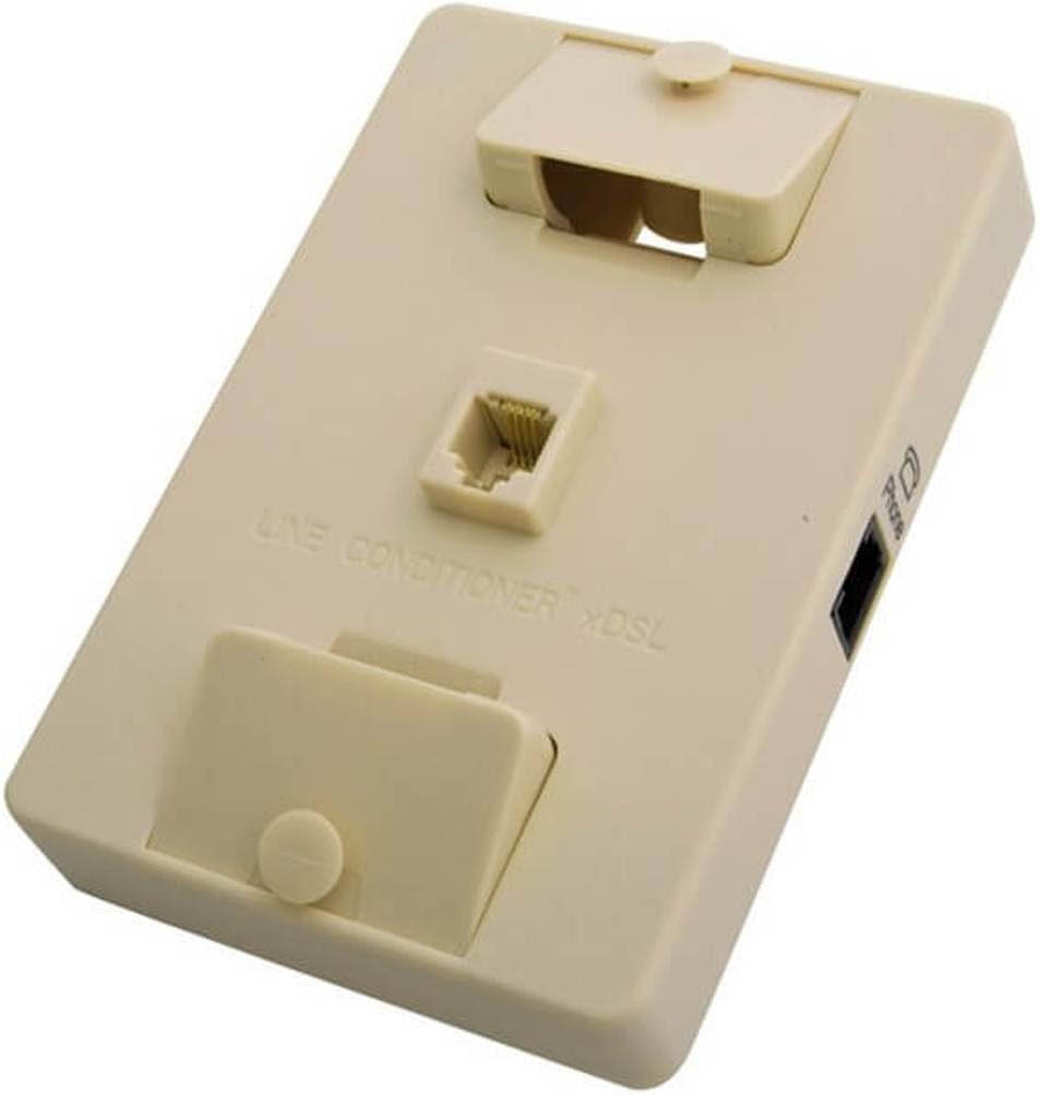 Suttle 630LCCU-50 1-Line Wall Mount Adapter DSL Filter (Pins 3&4) with Auxiliary Unfiltered Jack, Ivory, Compatible with ADSL and ADSL2+, 2-pole Low Pass Filter Topology