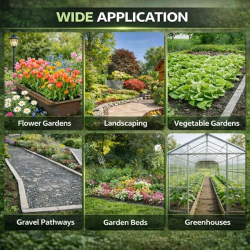 Image of Weed Barrier Landscape Fabric Heavy Duty,Garden Fabric Weed Barrier,Black Mulch for Landscaping, Weed Blocker Fabric Garden Bed Cover Garden Supplies (1.3ft x 150ft)