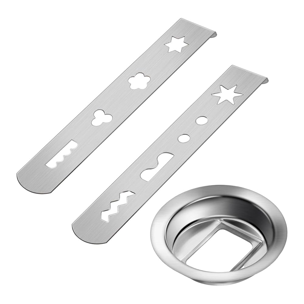 Tsudoku Biscuit Attachments, 8 Shapes Biscuit Attachment Stainless Steel for Meat Mincer with Connection Ring Pastry Attachment