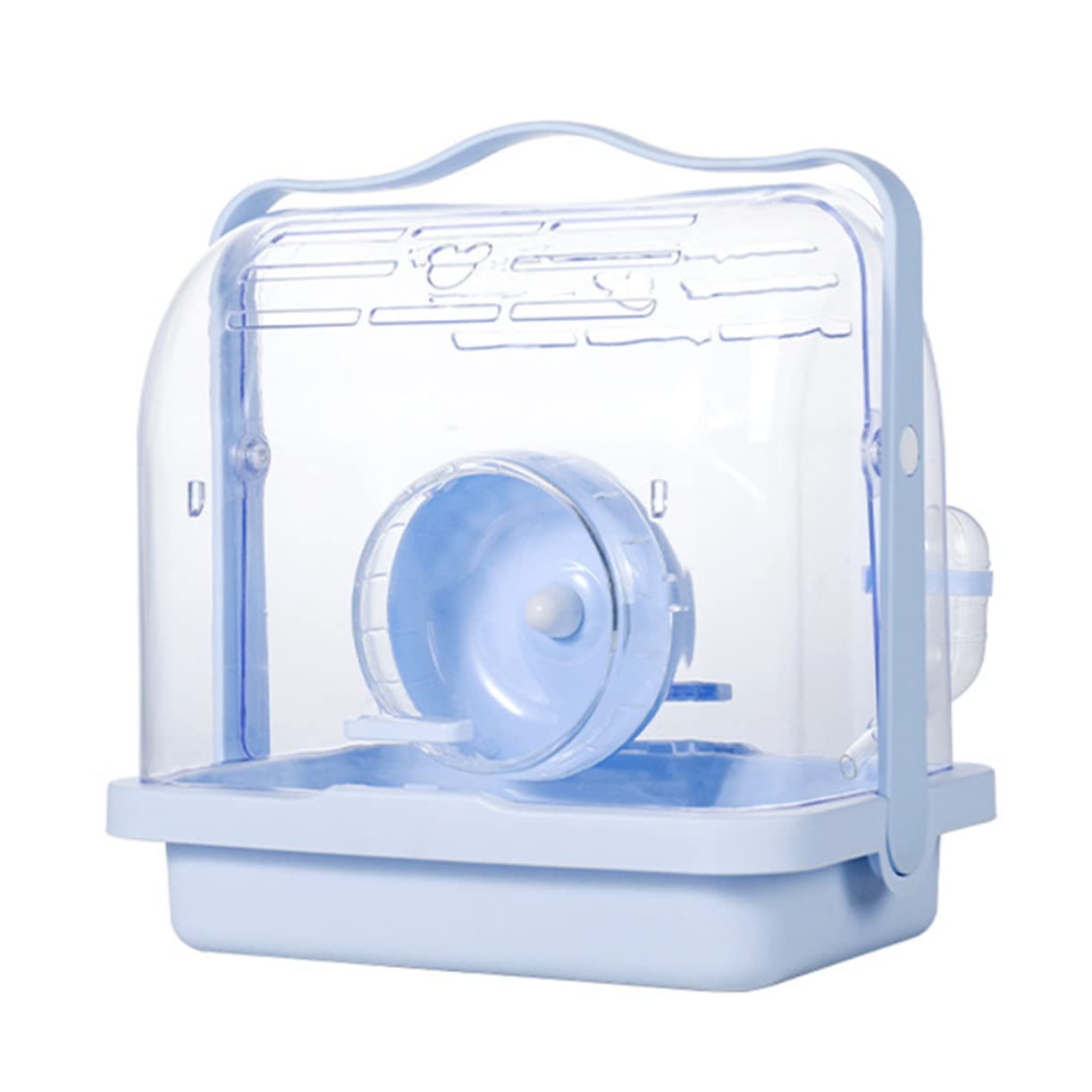 POPETPOP Jaula Portátil de Plástico Azul para Hámsters y Animales Pequeños, Fácil de Transportar, Adecuado para Viajes y Actividades al Aire Libre