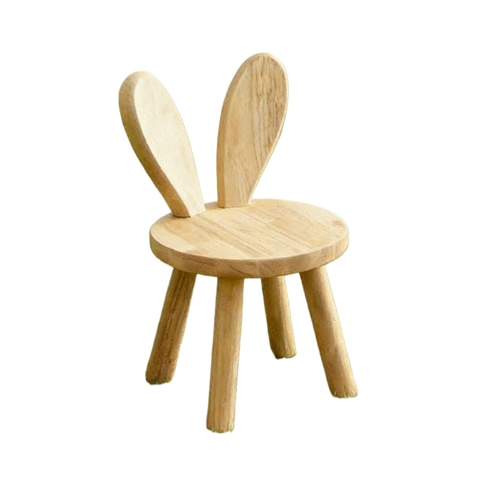 Tabouret en bois lapin avec repose-pieds confortable et ludique