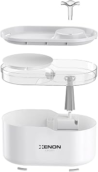 Xenon Smart Kedi Su Pınarı | Ultra Sessiz Wifi Akıllı Otomatik Su Çeşmesi X8650 (Şeffaf)