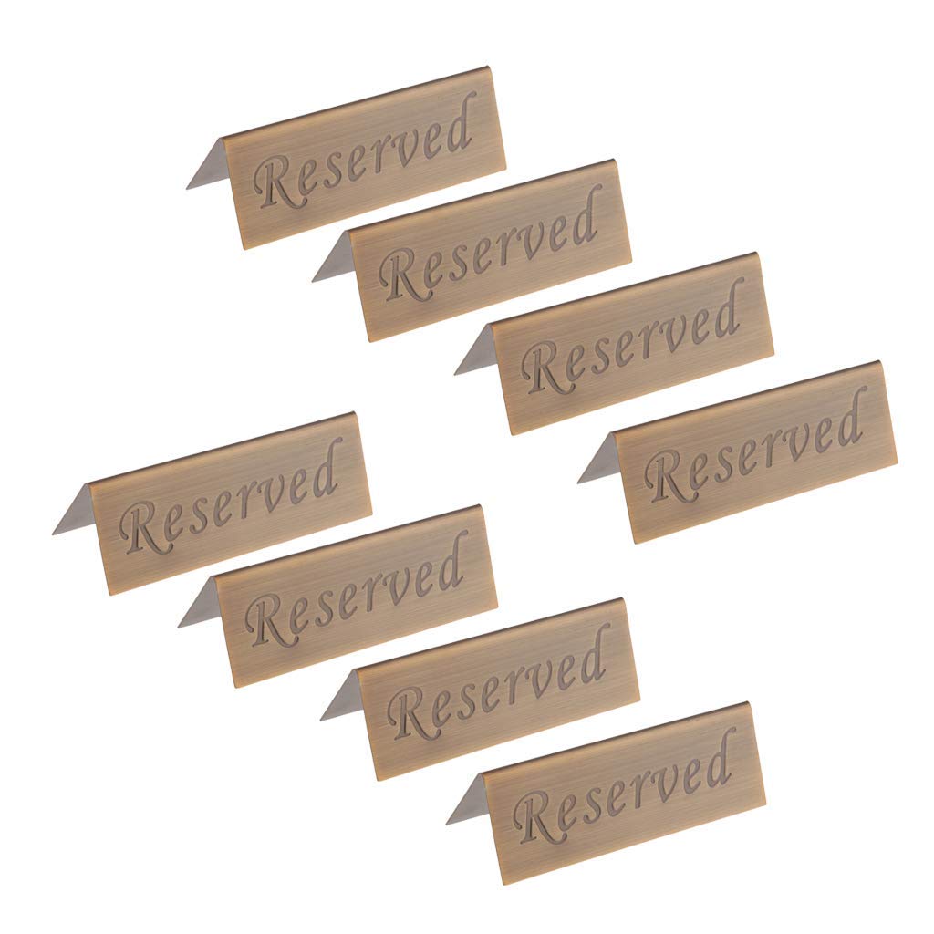 8 Placas de Acero Inoxidable para Reserva de Mesa en Restaurante