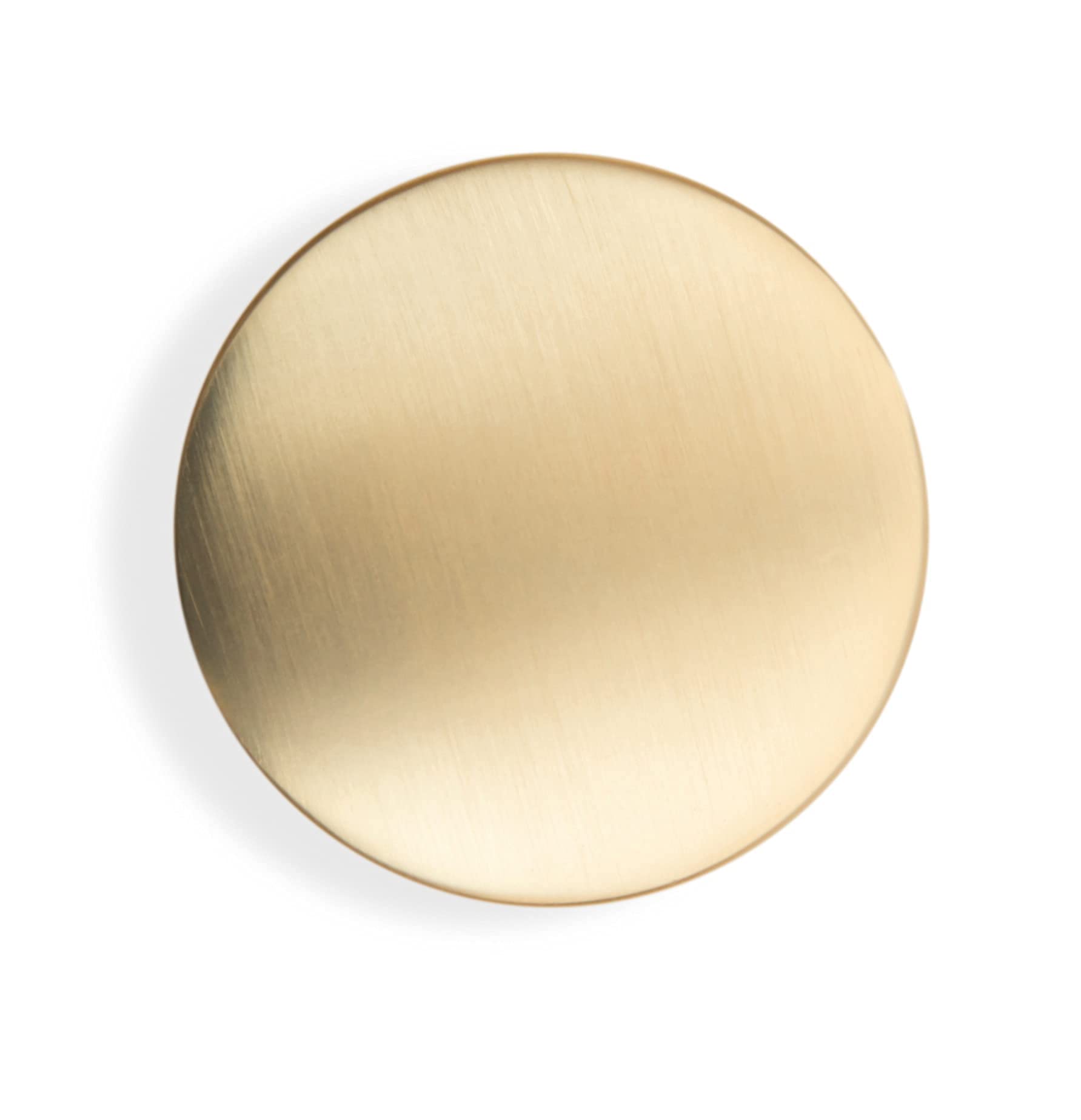 KHTUMEWARE-88292BB Round Knob, Brushed Brass, 1-5/8 in (41 mm), 10-Pack in Brushed Brass — KHTUMEWARE