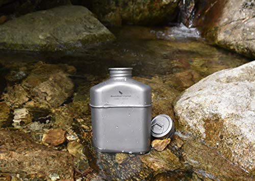 Boundless Voyage Titanium Military Canteen Outdoor Camping Hiking Water Bottle Mess Kit (Ti15158A (No Cups)) #TOP4