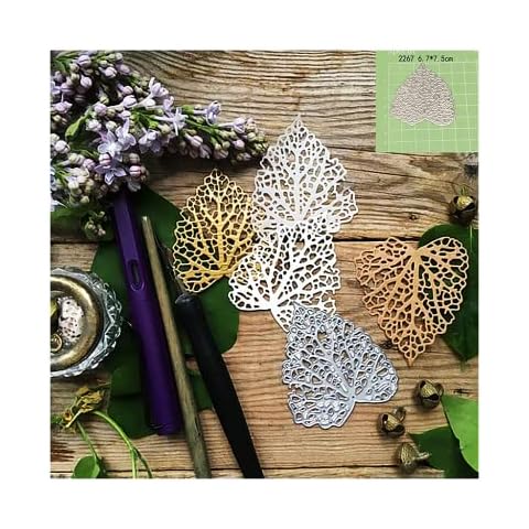 Sredwtk ein Blatt Stanzungen, Kohlenstoffstahl Stanzformen Metall Stanzschablone Stanzbögen DIY Papier Prägeschablone Vorlage für Sammelalbum Karte Kunsthandwerk Decor Cover
