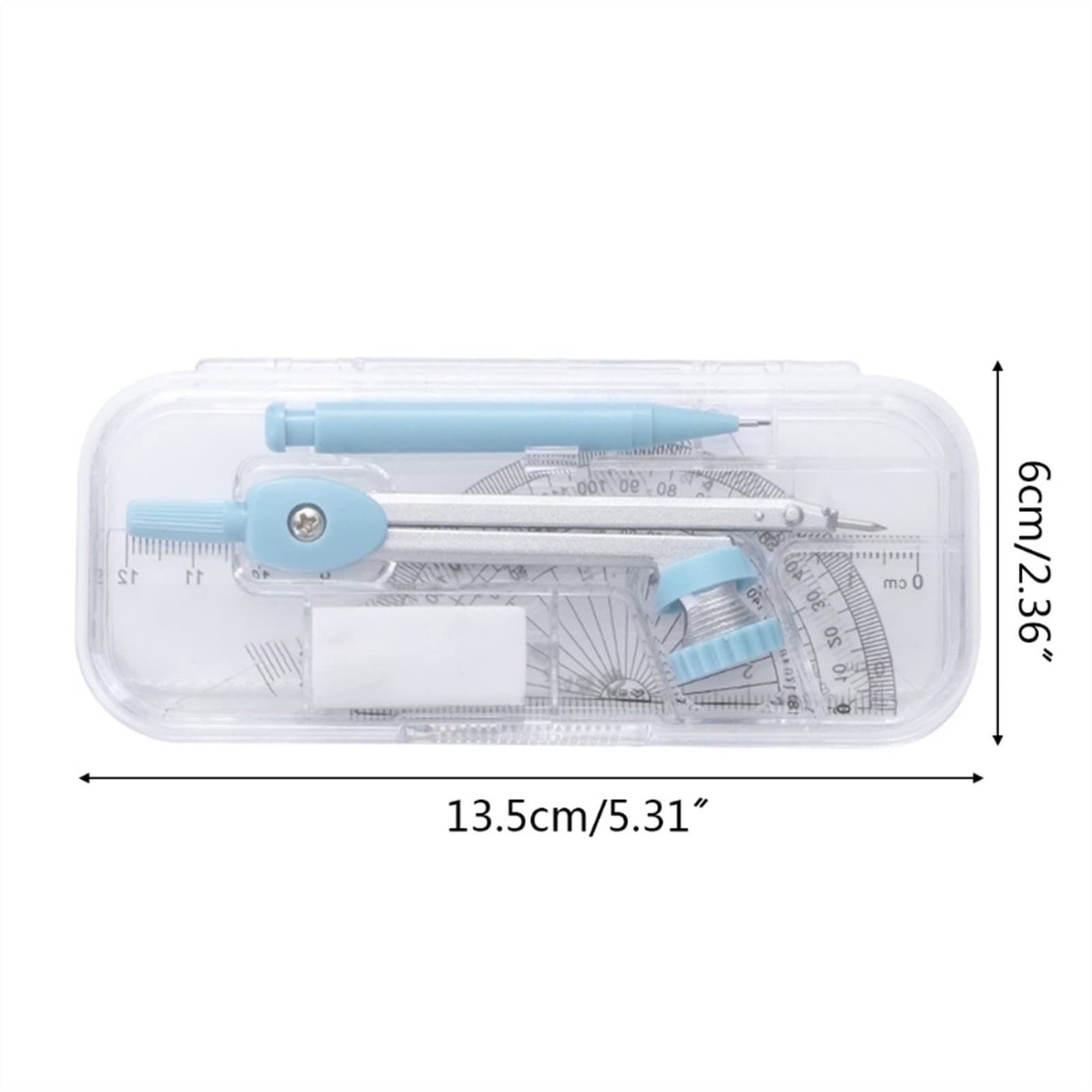 BAtlam Kompass-Geometrie-Kit 7-in-1-Kompass-Set Multifunktionales Quantizer-Kit Box for Studenten Mathe-Entwurf Zeichenwerkzeuge Schreibwaren Mathe-Set Kompass-Set (Color : A) (A)