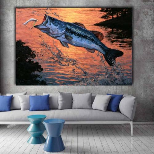 Tableau sur toile bar d'eau douce PUQAAEO 60x90cm encadré