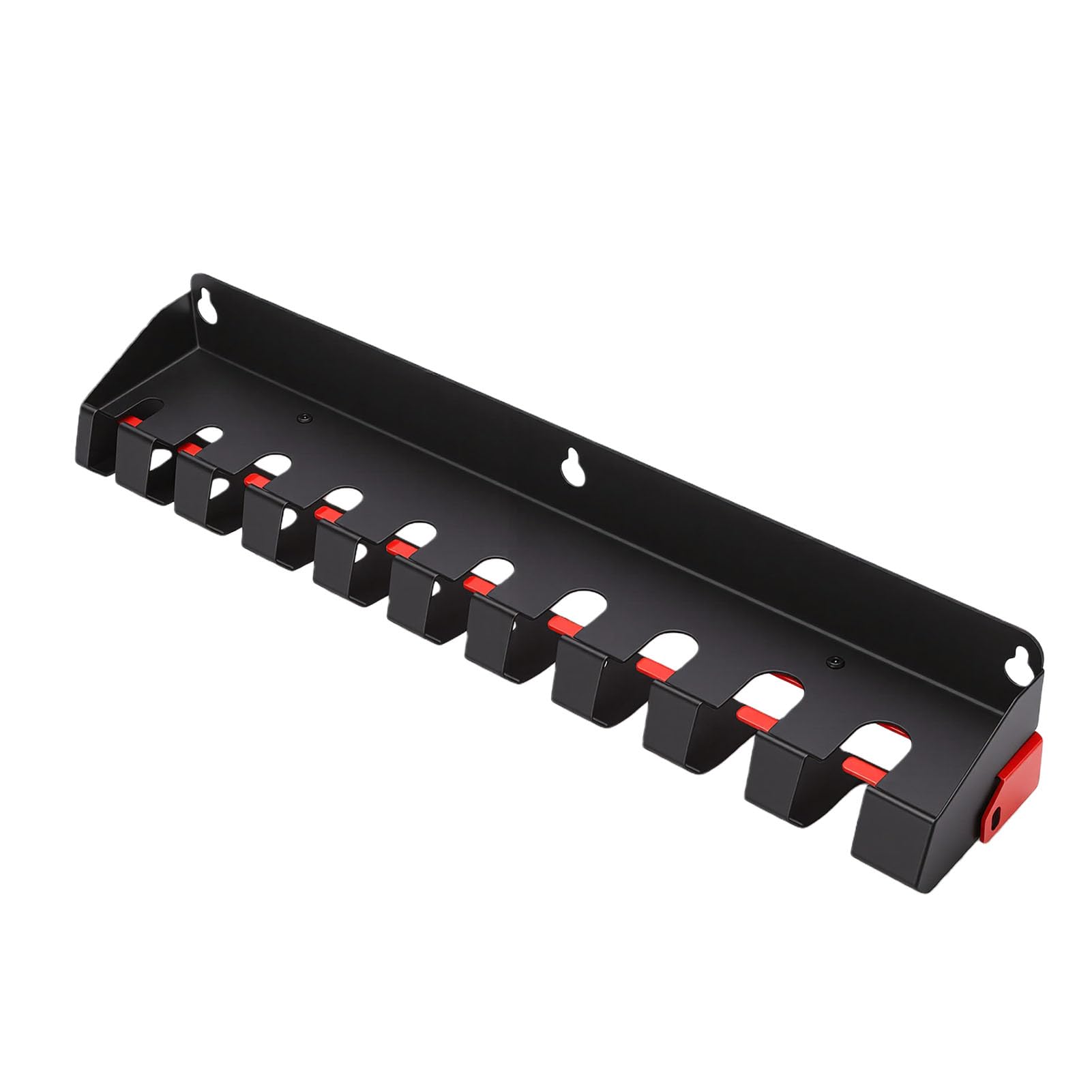SIXRUN Soporte para Barra de Palanca, Estante de Herramientas de Montaje en Pared de Metal Resistente para 10 a 13 Herramientas, Organizador con Cerradura con Soportes de Trinquete, Almacenamiento que
