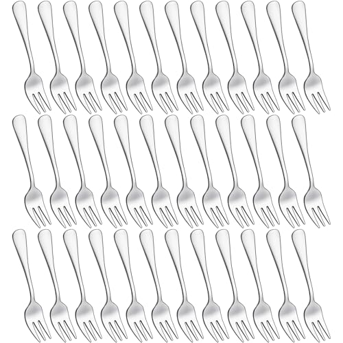 Set di 36 forchette per dolci Joeczo (14 cm / 5,5 pollici) – Forchette in acciaio inossidabile per torte/dessert, Lavabili in lavastoviglie – Per casa, cucina o ristorante