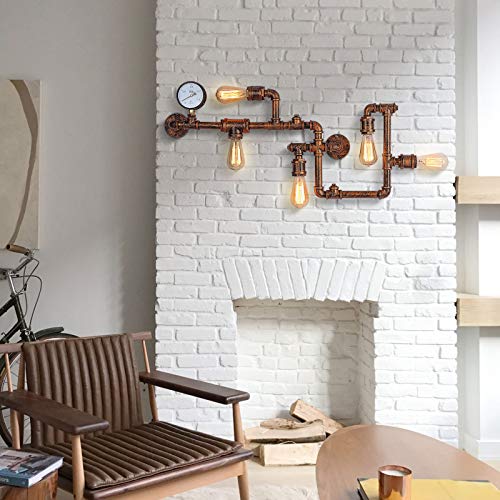 Industriële Vintage Wandlampen Montage Retro Metalen Lamp Rustieke Waterpijp Wandkandelaars Armatuur voor Woondecoratie… - Afbeelding 5