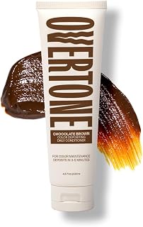 Overtone Daily Color Depositing Conditioner for Hair, Chocolate Brown:Temporary Pigment with Shea, Coconut & Avocado Oils, Hydrating, Vegan & Cruelty-Free, All Hair Types, 4.5oz.