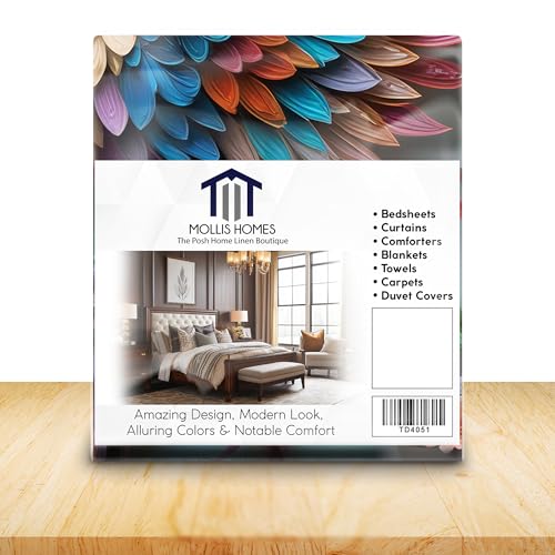 Image of 240 TC Cotton Double Bedsheet for King Bed (225x250 Cm) | 7D Digital Printed Double Bedsheet with 2 Pillow Covers | Soft, Wrinkle Packaging - Pheonix