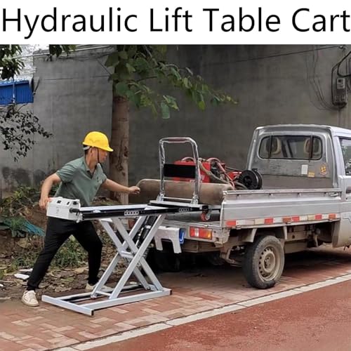 Elektrischer hydraulischer Hubwagen, 270 kg Kapazität, Materialtransportwagen mit 4 Rädern für effizienten Transport