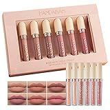 Lippenstift 6Pcs Rose Matte Flüssiger Lippenstift Set Wasserdichtes Antihaft Langlebiges Lipgloss Lip Makeup