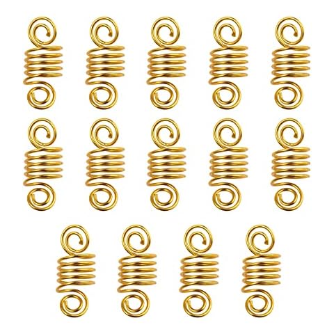 14Pcs Hair Accessories for Braids,Loc Hair Jewelry for Women,Dreadlock Accessories Metal Hair Clips Decoration,Gold & Silver Braid Coils Hair Clips Rings Cuffs Men Braids,Hair Jewels for Braids (Gold) Cover