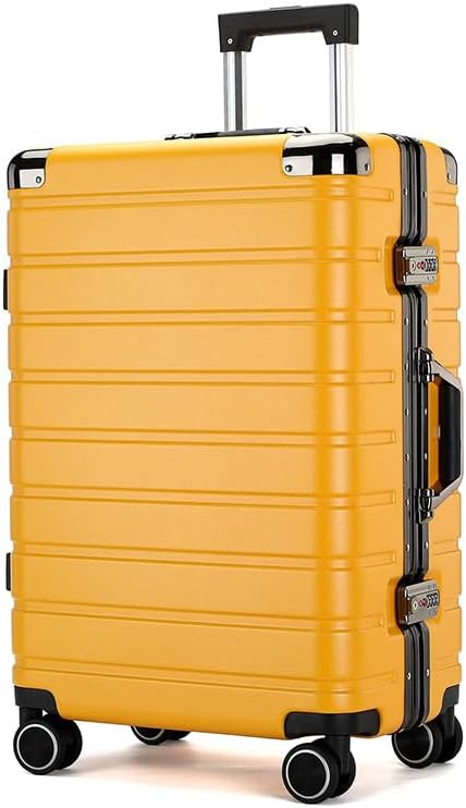 YYW Carry On Suitcase, Cabin Suitcase with TSA Lock, PC Hard Shell Lightweight Airline Approved Luggage (Yellow,20 inches/54x34x22cm) Yellow Carry-On 20-Inch