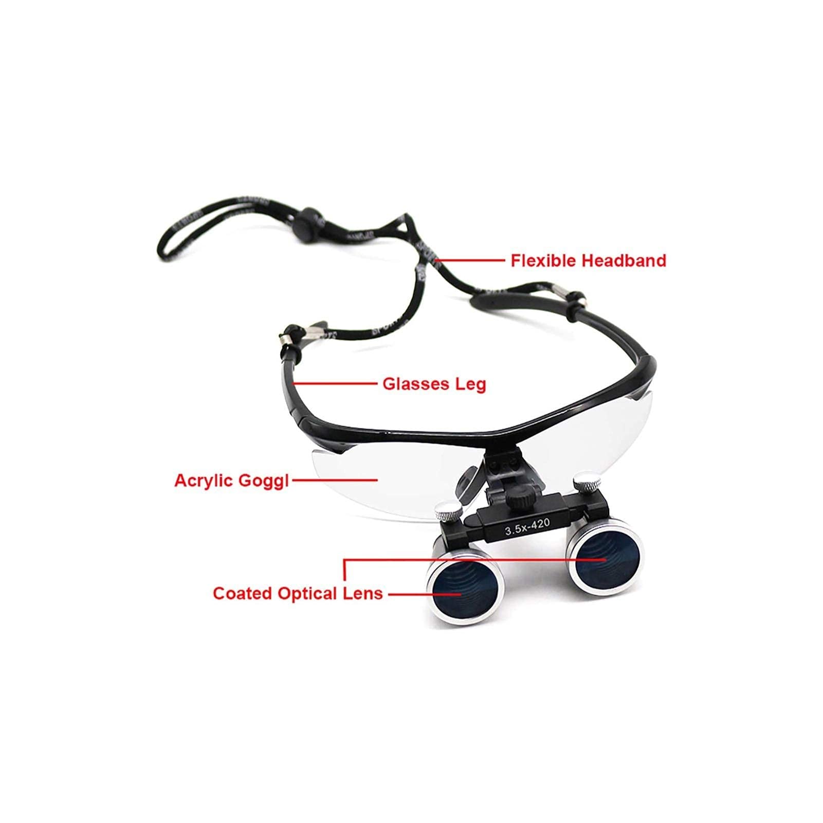 Lupa, Lupas, Lupas con Luz para La Cabeza, Lupa Binocular 2.5X / 3.5X con Luz Led Recargable para El Cabezal