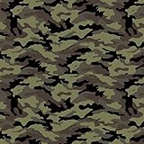 Camouflage Cotton Fabric by The Yard, Continuous Lengths