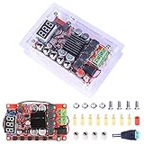 Dual Channel Bluetooth Amplifier Board,Quimat TDA7492 2 x 50 Watt 2 Channel Wireless Audio Receiver Digital Hifi Module with Protective Case, Heat sinks and LED Display