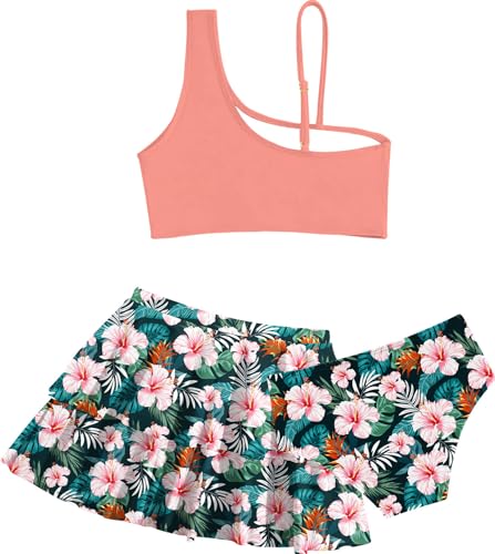 Image of RAISEVERN Girls Swimsuit 3 Piece Bathing Suits Cute Swimwear for 5-12 Years