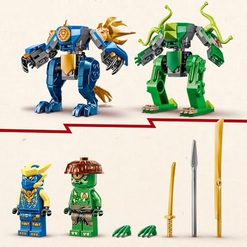Image of LEGO NINJAGO Jay's Dragon Mech Fight - Mech Toy - Playset with 2 Minifigures - 71853