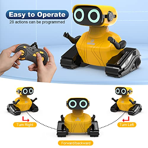 Hongca Boy Robot Toys, Rechargeable Remote Control Robot Toy With Touch Sense Recording Programming Music Led Eyes Dance Moves Flexible Head/Arms, Rc Toys For Kids Boys Girls Age 3+ Birthday Gifts #TOP2