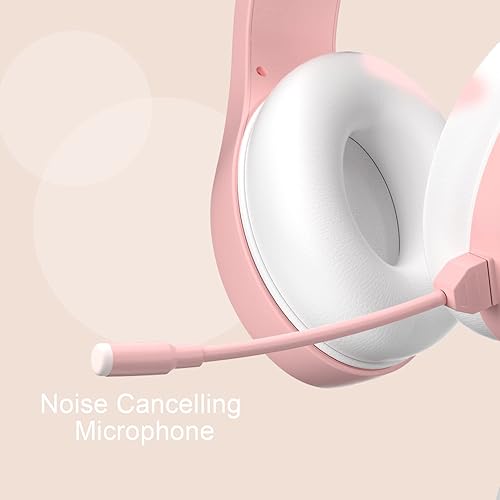 Miniatura 7 de Anivia - Auriculares de computadora con sonido envolvente estéreo con cable con micrófono para PC, MAC, PS4, PS5, Xbox One, color rosa