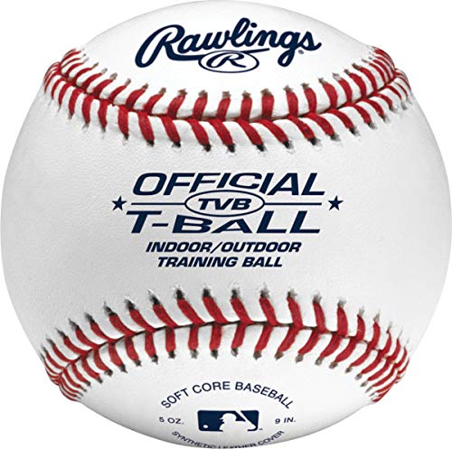 Rawlings | Official T-Balls | Tvb | Youth/6U | Bucket | 12 Count | Sponge Rubber Core | Indoor/Outdoor White #TOP1