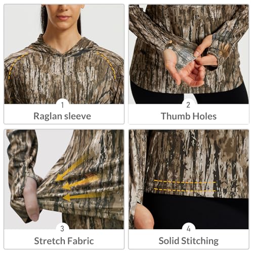LOOGU Women's UPF 50+ Sun Protection Hoodies Shirts Slim Fit Long Sleeve Lightweight Quick Dry UV Fishing Hking Outdoor LOOGU Ents Brown 2XL - image 5