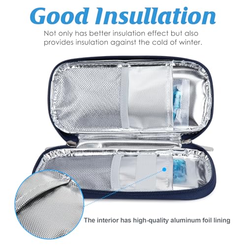 Image of YOUSHARES Insulin Cooler Travel Case, Diabetic Travel Case TSA Approved with 2 Ice Packs for GLP-1, for Ozempic, for Insulin Pens and Insulin Vials for Daily & Travel