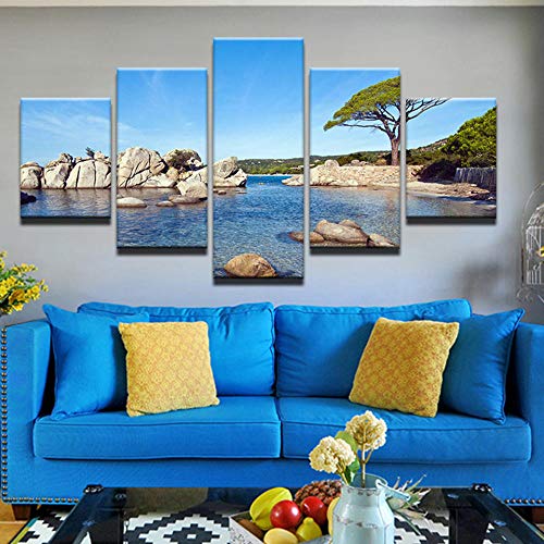 Lienzo 5 paneles de pared con imagen de animal y árbol artístico 6