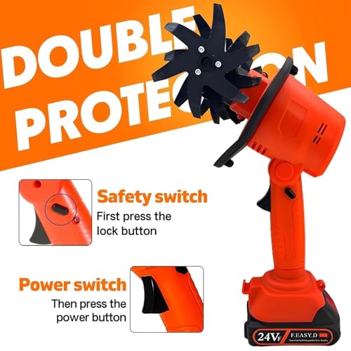 21v Cordless Tiller For Gardening, 360 Rpm Electric Garden Tiller, 2-en-1 Powered Mini Cultivator Con 2.0ah Batteries & Charger, 5" Tilling Width, 4" Depth, For Lawn/soil Cultivation 2 Battery 2 Batte