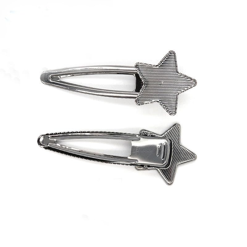 73*30MM 50 Uds. Pinzas para el cabello de Metal con forma de estrella, bandeja, pasadores para el cabello, horquillas para el cabello con bandeja en blanco, bandejas con configuración de bisel r