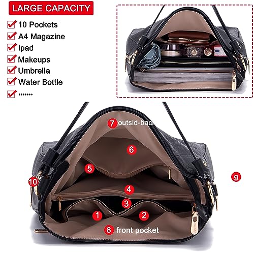 Image of Women Large Crossbody Bags Ladies Satchel Shoulder Handbags Purse and Wallet Set for Women Totes Hobo Purses