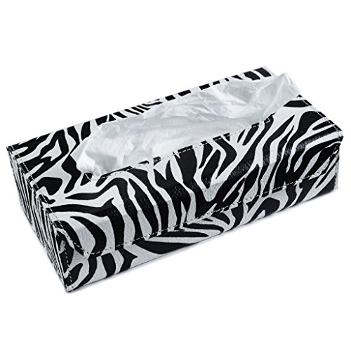 Image of Tissue Box Holder with 100 Pulls Cotton Rags Tissue | Handcrafted Fine Leather - Like Finish | for Gifting, Office Desks, Cars & Home Decor | Durable & Water Resistant (Multicolor)