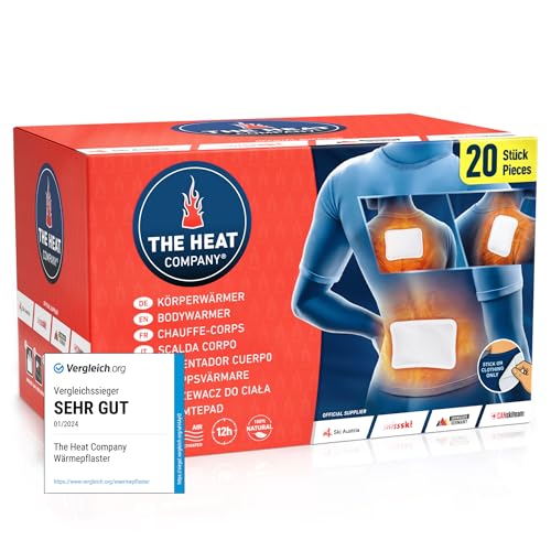 THE HEAT COMPANY Bodywärmer - 20 Stück - Wärmepflaster Rücken & Nacken - EXTRA WARM - Körperwärmer - Rückenwärmer - 12 Stunden wohlige Wärme - luftaktiviert - rein natürlich