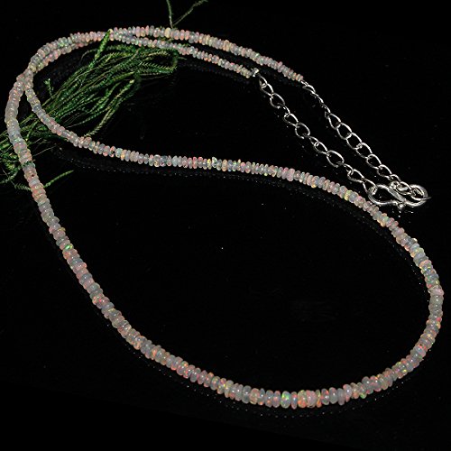 Opal de feu d'Éthiopie naturelle de 2-3 mm collier en pierres véritables de luxe