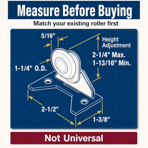 Prime-Line N 6619 Pocket Door Roller Assembly, 1-1/4 in., Plastic, Convex, Steel Ball Bearings (Single Pack) by PRIME-LINE - Used condition - Image 2
