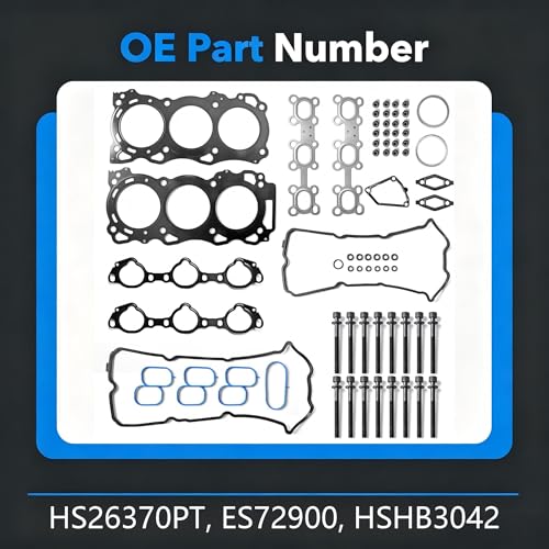 Image of Head Gasket Set with Bolts - Compatible with 2005-2020 Nissan Frontier /Pathfinder /Xterra /NV /Suzuki Equator 4.0L DOHC VQ40DE - Replaces HS26370PT, ES72900