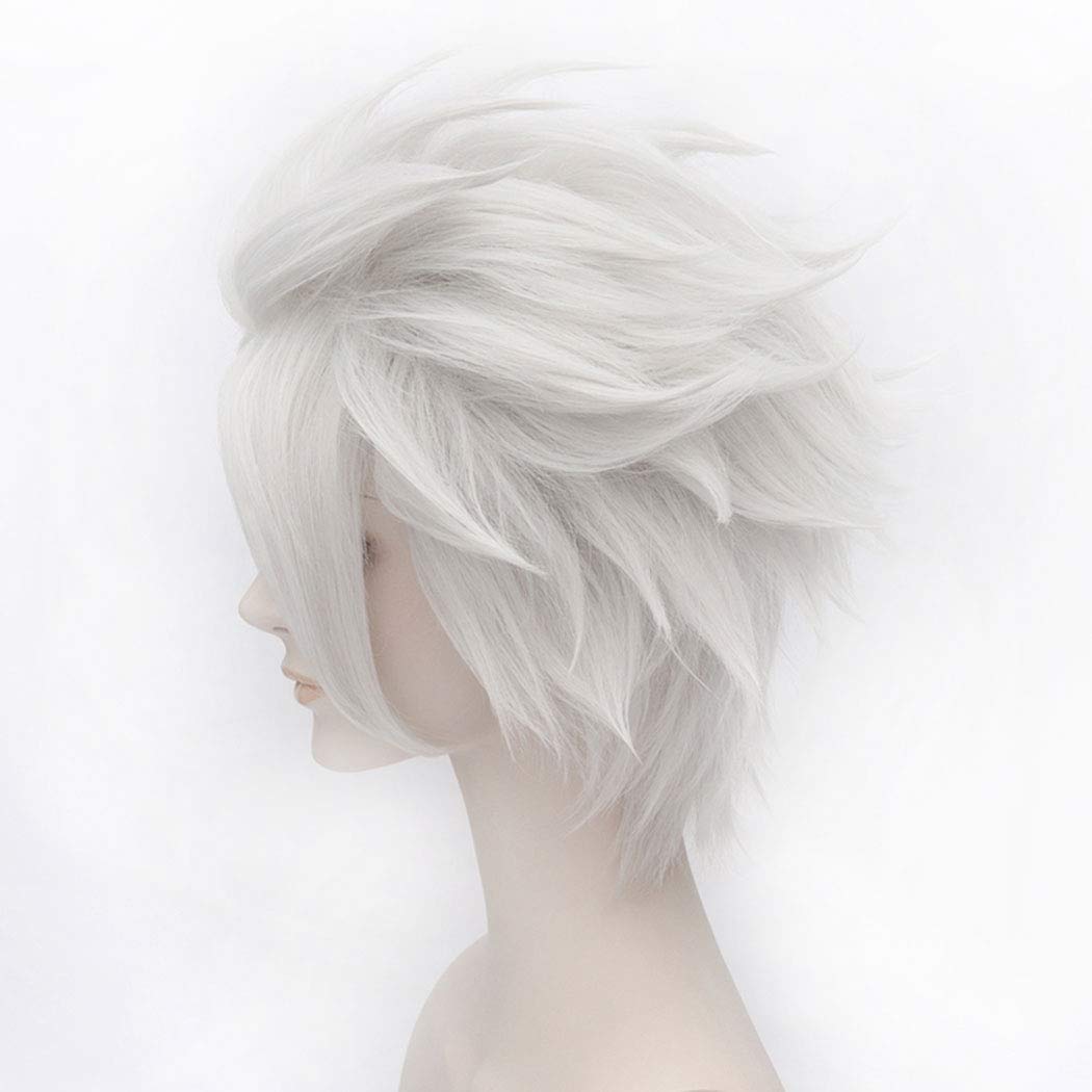 Women Short Layered Grey Wig Halloween Costume Party Anime Cosplay Wig - Image 3