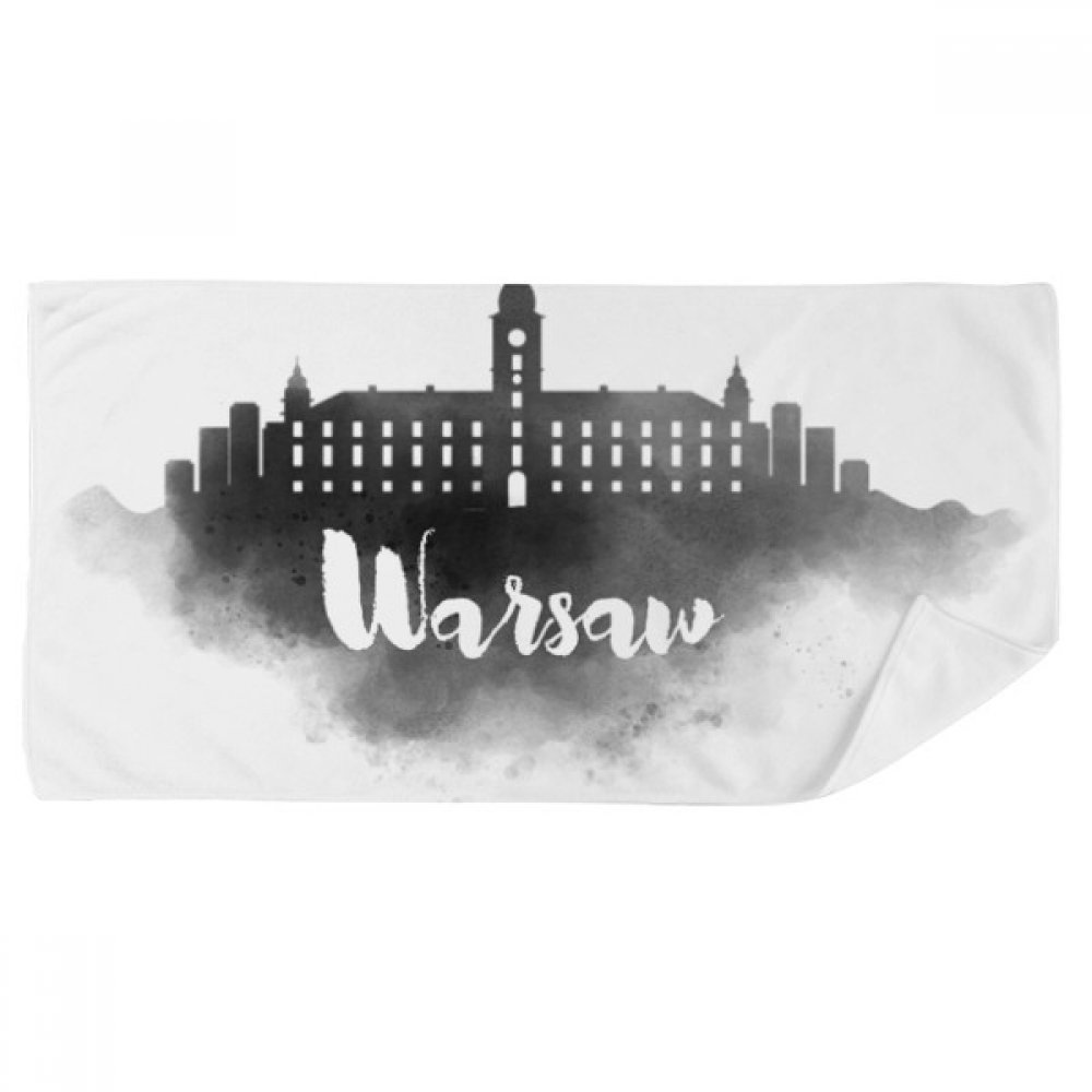 Serviette de toilette Pologne au motif artistique encre en tissu doux