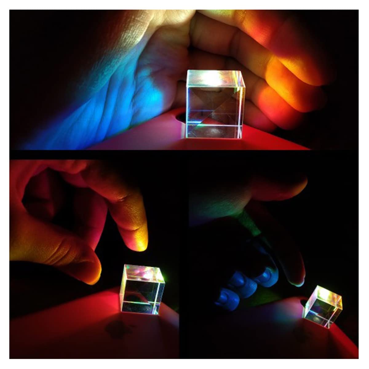 Prismes et kaléidoscopes Prisme Triangulaire BK7 Prismes optiques Physique Enseignement de la lumière réfractée Kits d'optique pour Classe de Sciences (Color : Cube Prism45X45X45MM)