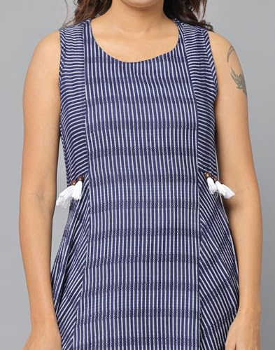 Image of Checks Slim Fit Sleeveless Kurta