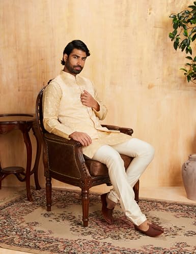 Image of Amazon Brand - Symbol Men's Cotton Blend Printed Kurta Pyjama Set