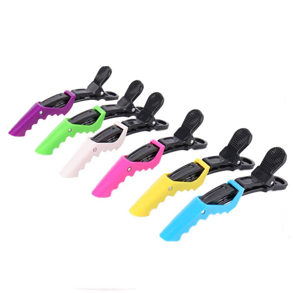 20 pinzas de pelo de cocodrilo, pinzas de pelo profesionales, abrazadera de sección para cabello grueso, con agarre antideslizante para uso en el hogar, mujeres y niñas color al azar