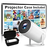 【Compact and Portable with Carrying Case】This mini projector comes with a custom-designed carrying case, making it easy to take on the go. Whether you're traveling or camping, everything included stays protected and neatly packed 【High-Definition Vid...