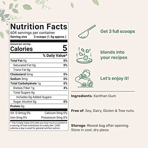 Xanthan Gum Powder 2Lb - Premium Food Grade For Cooking, Keto Baking, Thickening Soups & Sauces, Dressings, Vegan Friendly, Non-Gmo, Gluten Free #TOP1