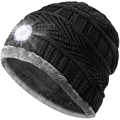 Gift Ideas for Men LED Hat - Mens Stocking Fillers Xmas Gifts for Dad Men Husband, Christmas Valentines Gifts for Him Hat Beanie with Light, Warm Bright Head Torch Hat, Running Fishing Cycling Gifts Cover